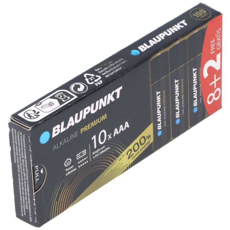 Blaupunkt Alkaline Premium Batterie 1,5V AAA LR03 10er-Pack von Blaupunkt
