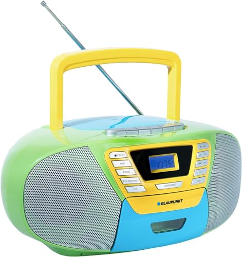 Blaupunkt B 120 MC tragbarer CD Player mit Bluetooth | Kassettenrekorder | Hörbuch Funktion | CD-Player mit USB | kleines CD-Radio | Aux In | PLL UKW Radio | Radio mit CD Spieler | Bunt von Blaupunkt