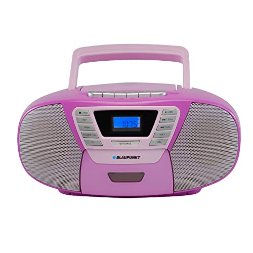 Blaupunkt B 120 VL tragbarer Kinder CD Player mit Bluetooth | Kassettenfach | Hörbuch Funktion | - mit USB | kleines CD-Radio | Aux | PLL UKW Radio mit CD Spieler, Flieder von Blaupunkt