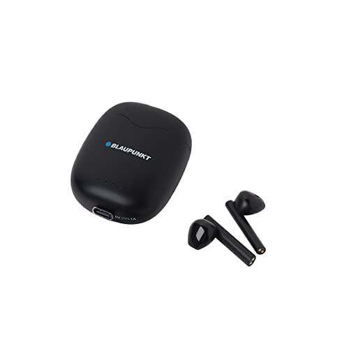 Blaupunkt TWS 15 In-Ear Kopfhörer mit True Wireless Stereo - Bluetooth Kopfhörer mit Touch-Control-Technologie, ideal geeignet für Sport, Perfekter Halt, USB-C Anschluss, mit Ladeschale, Schwarz von Blaupunkt