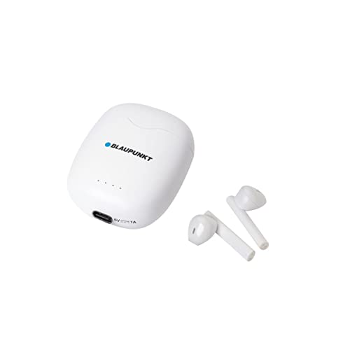 Blaupunkt TWS 15 In-Ear Kopfhörer mit True Wireless Stereo - Bluetooth Kopfhörer mit Touch-Control-Technologie, ideal geeignet für Sport, Perfekter Halt, USB-C Anschluss, mit Ladeschale, Weiß von Blaupunkt