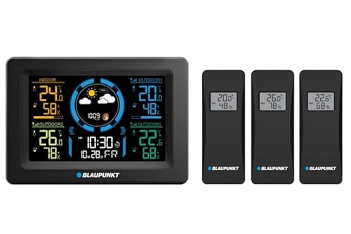 Blaupunkt WS40BK Wetterstation mit 3 externen Temperatur- und Luftfeuchtigkeitssensoren LCD-Display Blaupunkt WS40BK Wetterstation mit 3 externen Temperatur- und Luftfeuchtigkeitssensoren LCD-Display von Blaupunkt
