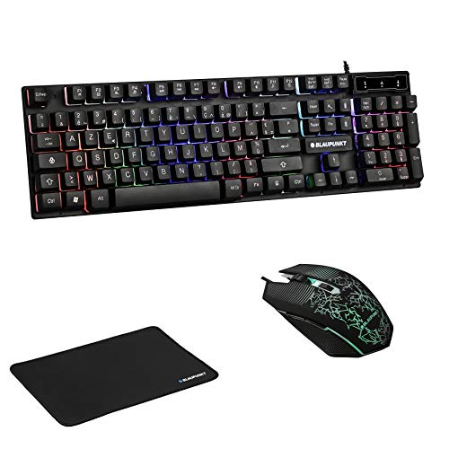 Gamer-Tastatur – Set mit Tastatur und Maus – Gamer – Gaming-Tastatur – Gaming-Paket: Tastatur + optische Maus + Mauspad Gamer-Tastatur – Set mit Tastatur und Maus – Gamer – Gaming-Tastatur – Gaming-Paket: Tastatur + optische Maus + Mauspad von Blaupunkt