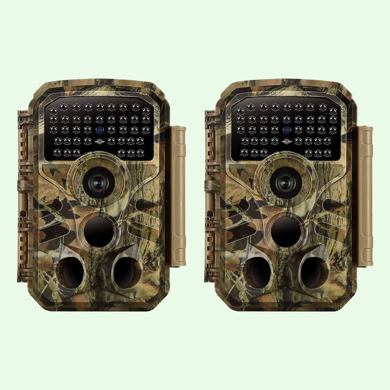 2-tlg. WildKamera 1296P Video & 32MP Foto mit 100ft Nachtsicht Bewegung aktiviert 0,1s Auslösegeschwindigkeit wasserdicht für Home Security, Outdoor Wildlife Scouting | T306 Grün von BlazeVideo