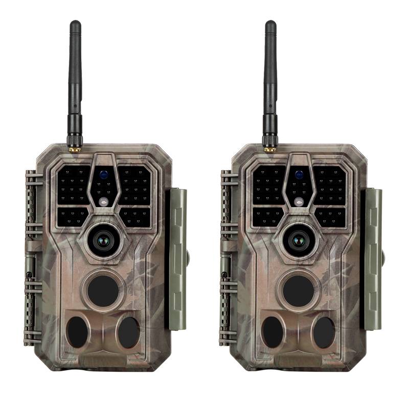 2-tlg. Wildkamera Wlan Fotofalle Jagdkamera Wildtierkamera 32MP 1296P 0,1s Schnelle Trigger Geschwindigkeit Nachtsicht Bewegungsmelder 110°PIR IP66 Wasserdichter | A280W Braun von BlazeVideo