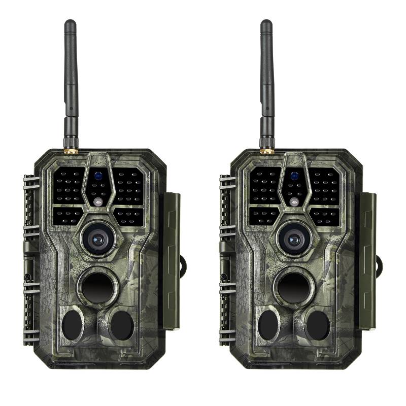 2-tlg. Wildkamera Wlan Fotofalle Jagdkamera Wildtierkamera 64MP 1296P 0,1s Schnelle Trigger Geschwindigkeit Nachtsicht Bewegungsmelder 110°PIR IP66 Wasserdichter | A280W Grün von BlazeVideo
