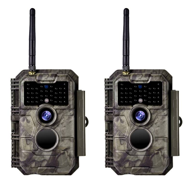 2-tlg. Wildkamera Wlan Fotofalle Jagdkamera Wildtierkamera 32MP 1296P 0,1s Schnelle Trigger Geschwindigkeit Nachtsicht Bewegungsmelder 110°PIR IP66 Wasserdichter | W600 Braun von BlazeVideo