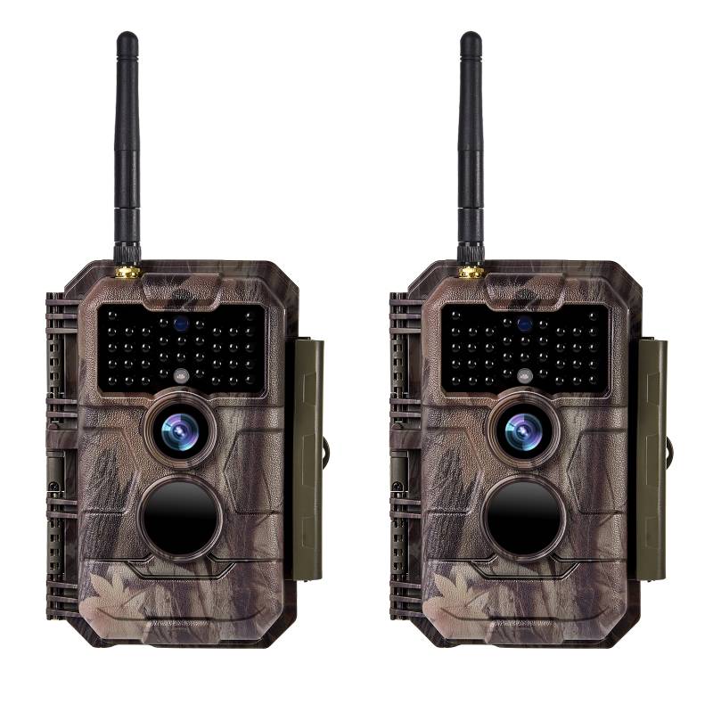 2-tlg. Wildkamera Wlan Fotofalle Jagdkamera Wildtierkamera 32MP 1296P 0,1s Schnelle Trigger Geschwindigkeit Nachtsicht Bewegungsmelder 110°PIR IP66 Wasserdichter | W600 Rot von BlazeVideo