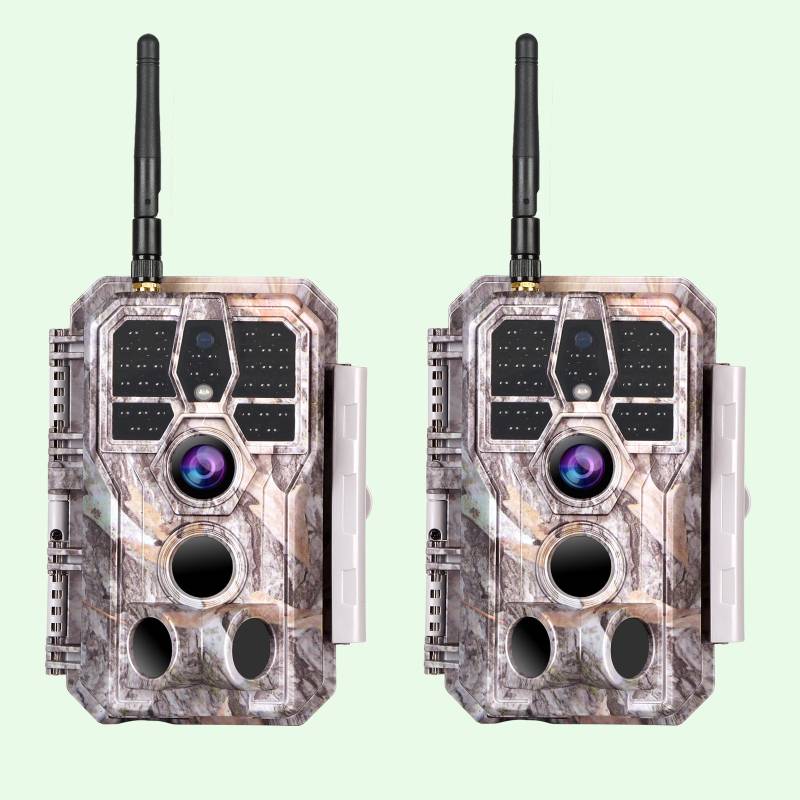 2-tlg. Wildkamera Wlan Fotofalle Jagdkamera Wildtierkamera 32MP 1296P 0,1s Schnelle Trigger Geschwindigkeit Nachtsicht Bewegungsmelder 120°PIR IP66 Wasserdichter | A280W Grau von BlazeVideo