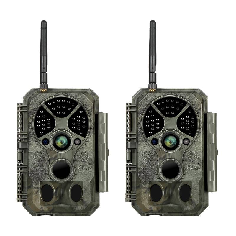 2-tlg. Wildkamera Wlan Fotofalle Jagdkamera Wildtierkamera 32MP 1296P 0,1s Schnelle Trigger Geschwindigkeit Nachtsicht Bewegungsmelder 120°PIR IP66 Wasserdichter | A350W Grün von BlazeVideo