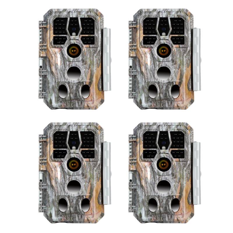 4-tlg. Wildkamera 32MP 1296p mit Audio und Bewegungsmelder Nachtsicht Max. Entfernung bis 100 Füße, 0,1s Trigger Geschwindigkeit , IP66| A280 von BlazeVideo