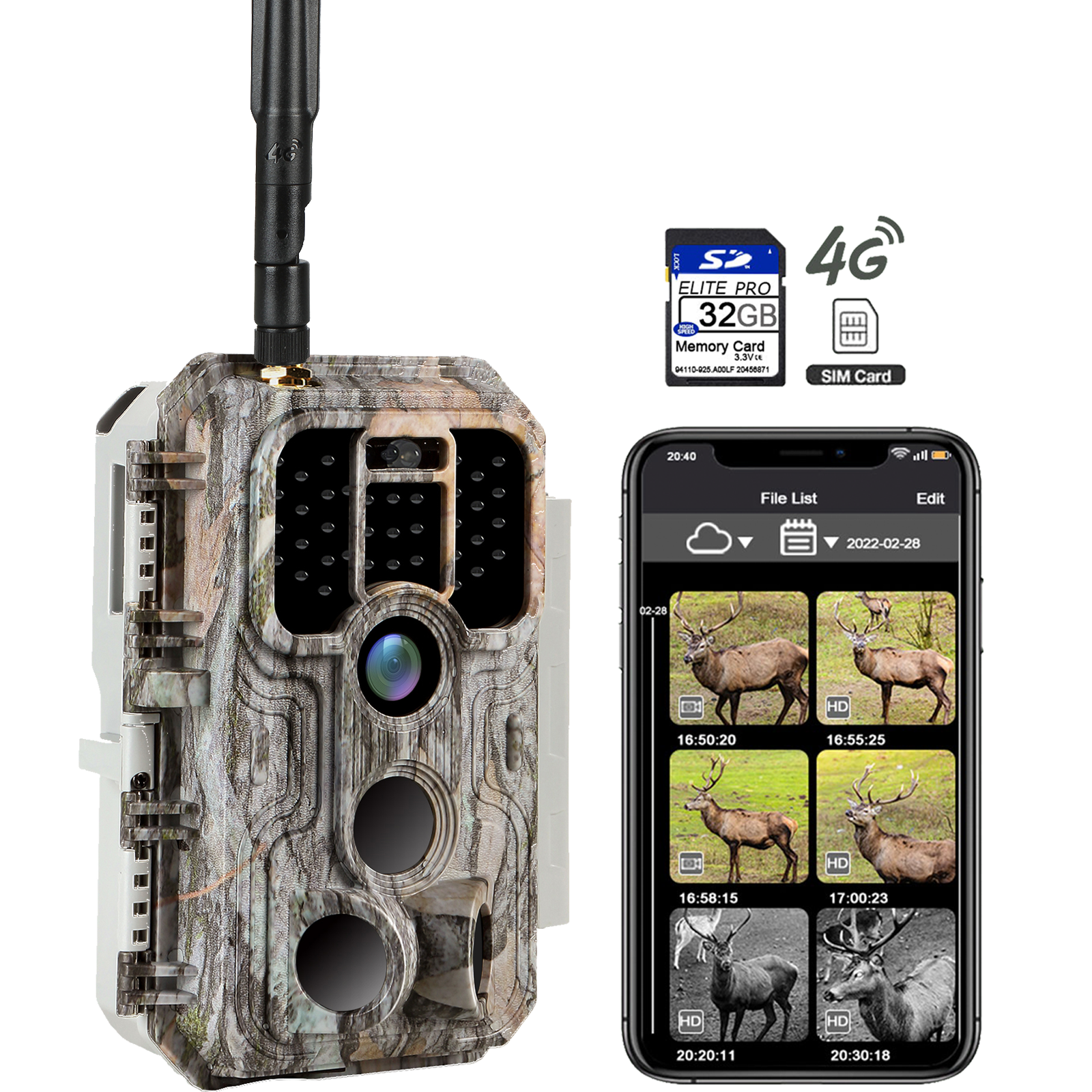 4G LTE Wildkamera Fotofalle Wildtierkamera mit SIM-Karte 120° Bewegungserkennung 48MP 1296P Nachtsicht IP66 wasserdicht und 32GB SD Karte A390G Grey 4G LTE Wildkamera Fotofalle Wildtierkamera mit SIM-Karte 120° Bewegungserkennung 48MP 1296P Nachtsicht IP66 wasserdicht und 32GB SD Karte A390G Grey von BlazeVideo