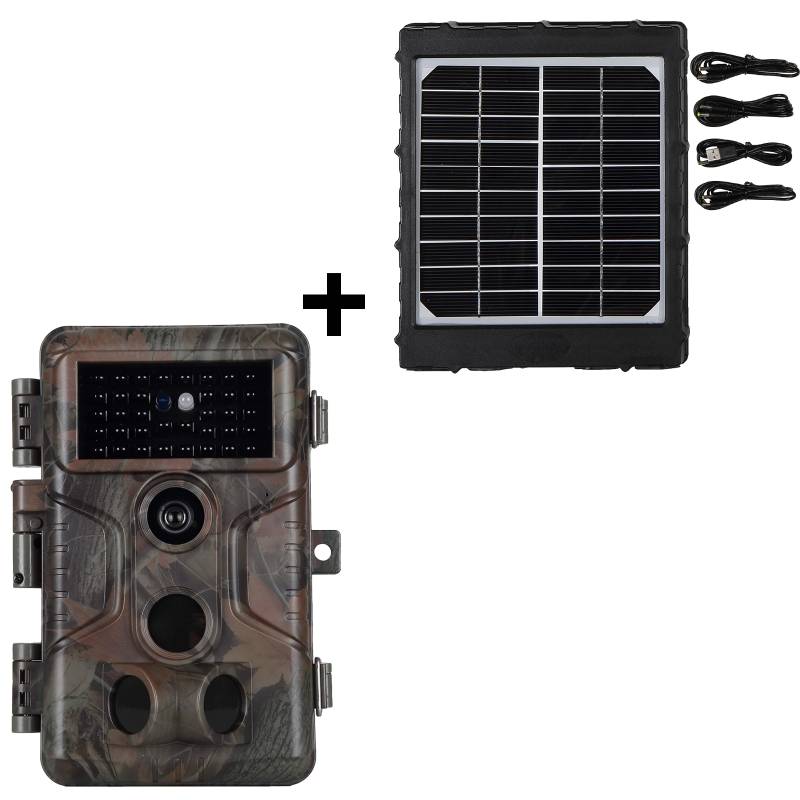 Bundle Wildkamera Wildtierkamera Jagdkamera 32MP 2304*1296p + Solarpanel-Kits 3W 8000mAh 12V/9V/6V Maximale Entfernung bis 90 Füße, 0,1s Auslöserzeit | A323 von BlazeVideo