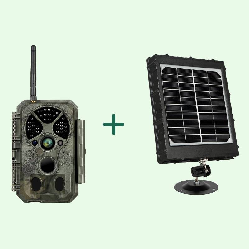 Bundle Wildkamera Wildtierkamera Jagdkamera Wlan 48MP 1296P 0,1s Auslöserzeit Bewegungsmelder 120°PIR und Solarpanel-Kits 8000mAh 12V/9V/6V | A350W Grün von BlazeVideo