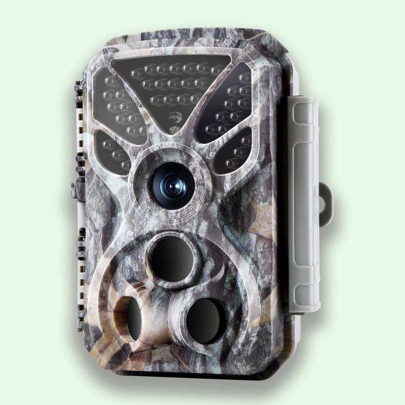Wildkamera 32MP Foto 4K 2160P Full HD Video mit Audio und Bewegungsmelder Nachtsicht max. Entfernung bis zu 100ft, 0,1s Auslösegeschwindigkeit, Wasserdicht IP66 | T326 Grau von BlazeVideo