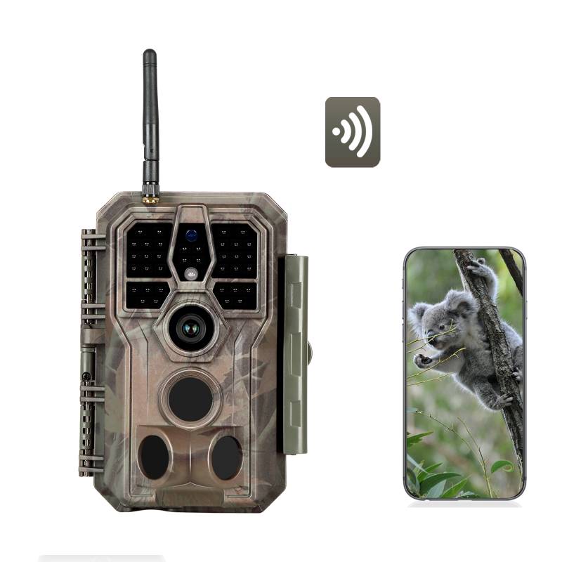 Wildkamera Wlan Fotofalle Jagdkamera Wildtierkamera 32MP 1296P 0,1s Schnelle Trigger Geschwindigkeit Nachtsicht Bewegungsmelder 120°PIR IP66 Wasserdichter | A280W Braun von BlazeVideo