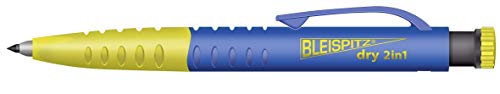 BLEISPITZ Dry 2in1 | Druckbleistift & Tieflochmarker in einem | Handwerker Druckbleistift | Integrierter Anspitzer | Profi-Qualität von Bleispitz
