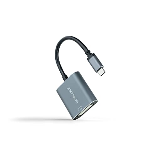 Blendend USB-C auf DVI Konverter aus Aluminium in Grau, mit Einer Länge von 15 cm, ideal für den Anschluss von USB-C-Geräten an Displays mit DVI-Eingang. Blendend USB-C auf DVI Konverter aus Aluminium in Grau, mit Einer Länge von 15 cm, ideal für den Anschluss von USB-C-Geräten an Displays mit DVI-Eingang. von Blendend