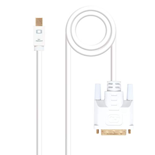 Blendend Weißes Mini-DisplayPort-auf-DVI-Konverterkabel mit einer Länge von 5,0 m, ideal für den Anschluss von Mini-DP-Geräten an Displays mit DVI-Eingang. Blendend Weißes Mini-DisplayPort-auf-DVI-Konverterkabel mit einer Länge von 5,0 m, ideal für den Anschluss von Mini-DP-Geräten an Displays mit DVI-Eingang. von Blendend