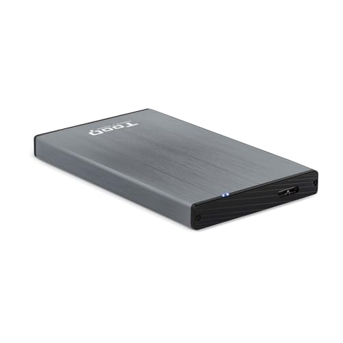 Externes 2,5-mm-SATA-Festplattengehäuse für 9,5-mm-SATA-Festplatten mit USB 3.0/3.1 Gen1-Anschluss in elegantem Grau, ideal zur Erweiterung des Speichers auf Laptops und PCs, sorgt für schnelle von Blendend