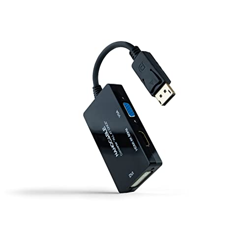 Multifunktionaler DP auf HDMI, DVI und VGA-Konverter in Schwarz mit Einer Länge von 20 cm, ideal für den Anschluss verschiedener Displaygeräte. von Blendend