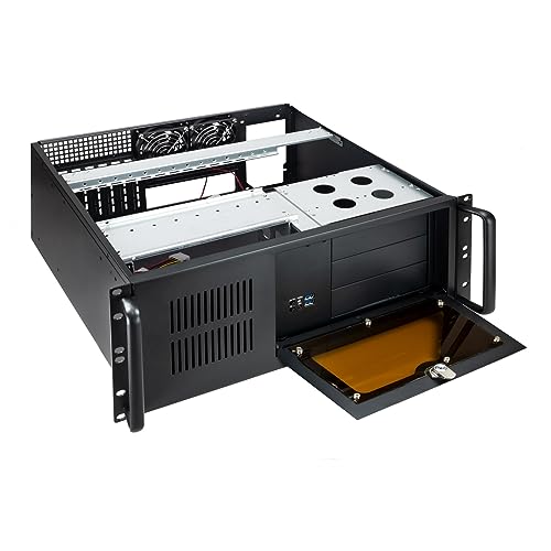 Rack-406N-USB3 4U 19 Zoll ATX Rack Gehäuse schwarz ohne Netzteil (SIN FA) Ideal für Serverkonfigurationen von Blendend