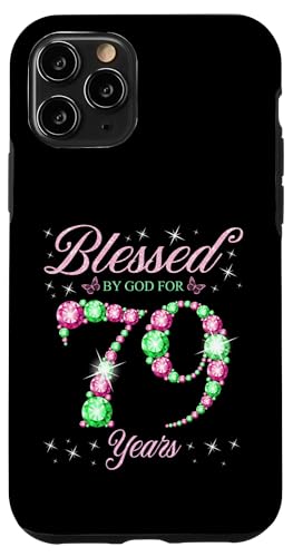 Von Gott gesegnet für 79 Jahre Geburtstagsparty zum 79. Geburtstag Hülle für iPhone 11 Pro von Blessed Birthday Celebration Pink & Green