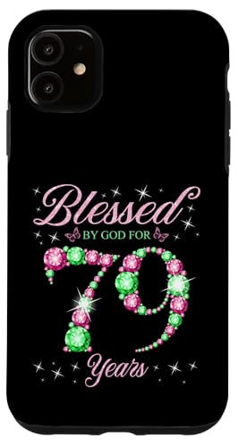 Von Gott gesegnet für 79 Jahre Geburtstagsparty zum 79. Geburtstag Hülle für iPhone 11 Von Gott gesegnet für 79 Jahre Geburtstagsparty zum 79. Geburtstag Hülle für iPhone 11 von Blessed Birthday Celebration Pink & Green