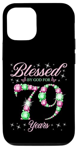 Von Gott gesegnet für 79 Jahre Geburtstagsparty zum 79. Geburtstag Hülle für iPhone 12/12 Pro von Blessed Birthday Celebration Pink & Green