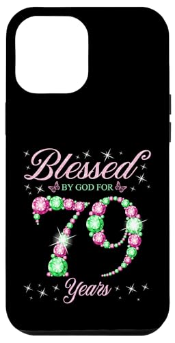 Von Gott gesegnet für 79 Jahre Geburtstagsparty zum 79. Geburtstag Hülle für iPhone 12 Pro Max von Blessed Birthday Celebration Pink & Green