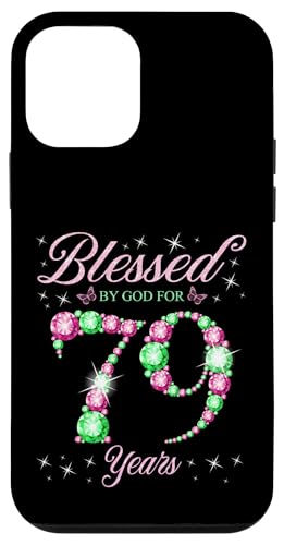 Von Gott gesegnet für 79 Jahre Geburtstagsparty zum 79. Geburtstag Hülle für iPhone 12 mini von Blessed Birthday Celebration Pink & Green