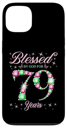 Von Gott gesegnet für 79 Jahre Geburtstagsparty zum 79. Geburtstag Hülle für iPhone 13 von Blessed Birthday Celebration Pink & Green