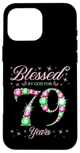 Von Gott gesegnet für 79 Jahre Geburtstagsparty zum 79. Geburtstag Hülle für iPhone 16 Pro Max Von Gott gesegnet für 79 Jahre Geburtstagsparty zum 79. Geburtstag Hülle für iPhone 16 Pro Max von Blessed Birthday Celebration Pink & Green