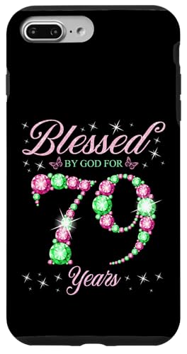 Von Gott gesegnet für 79 Jahre Geburtstagsparty zum 79. Geburtstag Hülle für iPhone 7 Plus/8 Plus von Blessed Birthday Celebration Pink & Green