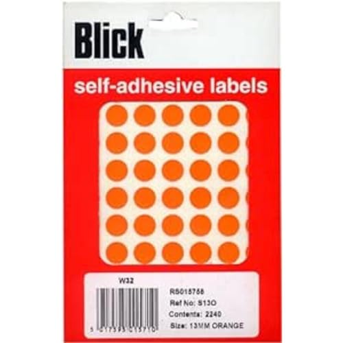 Blick Etiketten (Ø 13 mm, Vorteilspackung) 2250 Stück orange von Blick