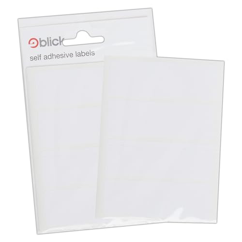 Blick White Aufkleber 25mm x 75mm (28 Aufkleber) von Blick