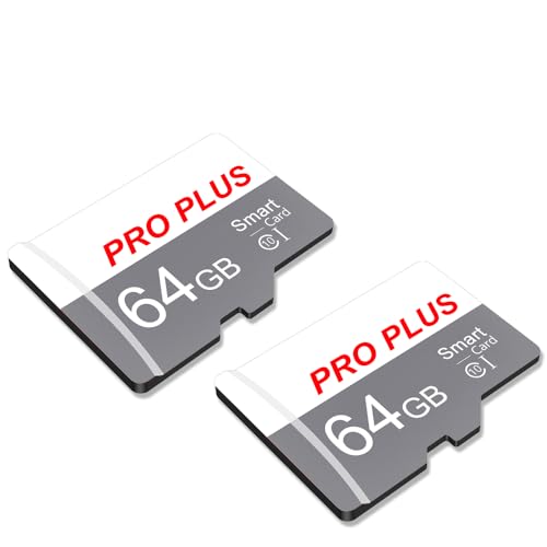 2 Pack Micro SD Karte 64GB mit SD Adapter, High-Speed Speicherkarte bis zu 80 MB/s Lesegeschwindigkeit, UHS-I, A1, Class 10, TF Card für Mobiltelefon/Kamera/Tablet(TF183 Weiß Grau 64GB) von Bliksem