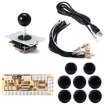 BliliDIY Joystick Push Button Game Controller DIY-Kit Für Arcade Fighting Videospiel Pc - Schwarz von BliliDIY