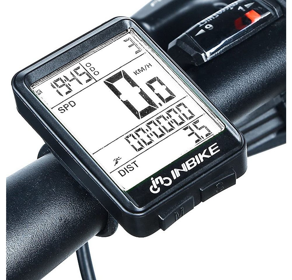 BlingBin Fahrradcomputer Kabellos Fahrradtacho Fahrrad Tachometer Kilometerzähler grünes Licht (1er Set, 1-St., 1 Stück), Multi-Funktion Fahrradtacho Wasserdicht mit LCD Display Radtachometer von BlingBin