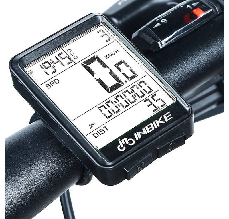 BlingBin Fahrradcomputer Kabellos Fahrradtacho Fahrrad Tachometer Kilometerzähler grünes Licht (1er Set, 1-St., 1 Stück), Multi-Funktion Fahrradtacho Wasserdicht mit LCD Display Radtachometer von BlingBin