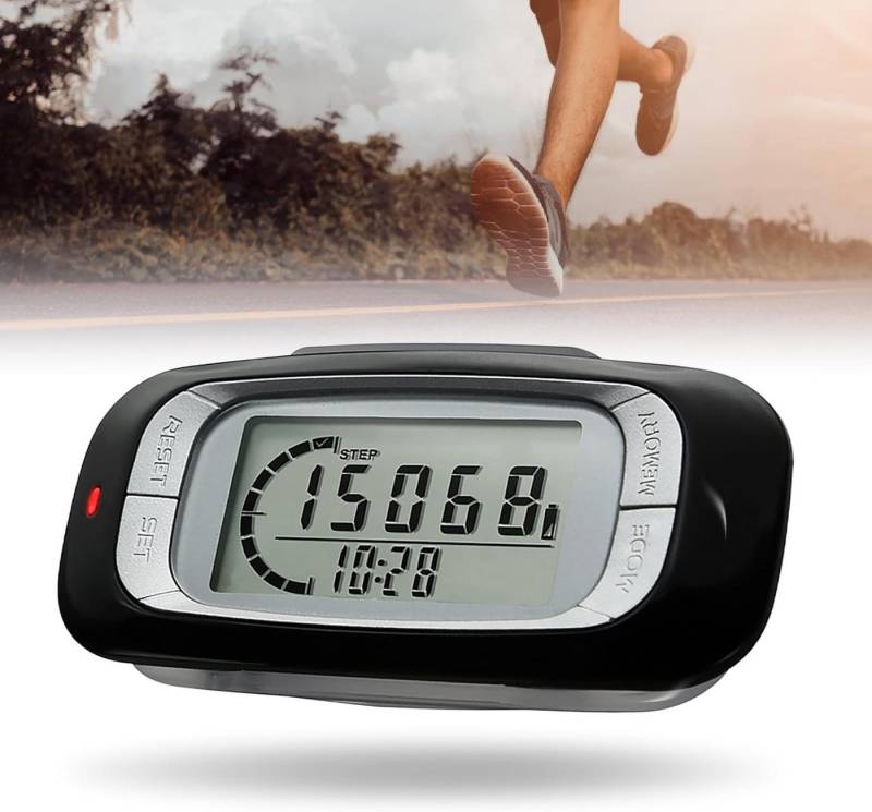 BlingBin Schrittzähler 3D Schrittzähler mit Clip und Umhängeband, Tragbar Digitaler Pedometer (1er Set, 1-tlg., 7.5*3.9*2.4cm), Genau Ohne App und Handy, Ideal für Damen Herren Walking Laufen von BlingBin