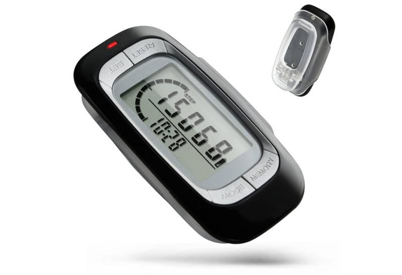 BlingBin Schrittzähler 3D schrittzähler Clip Einfache Pedometer mit Clip und Umhängeband (1er Set, 1-tlg., 1 Stück), Schrittzähler mit großem Display, abnehmbarem Clip 7-Tage-Speicher von BlingBin