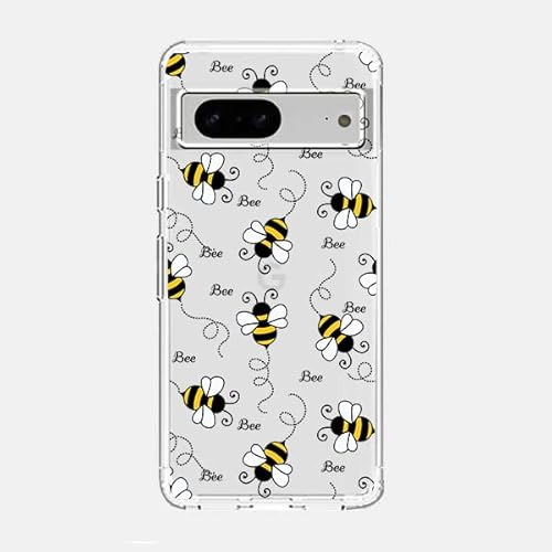 Blingy's Schutzhülle für Google Pixel 7a, modisch, lustiger Bienenstil, niedliches Cartoon-Tier-Design, transparent, weiches TPU, 15,5 cm (6,1 Zoll) (Bienenstil) von Blingy's