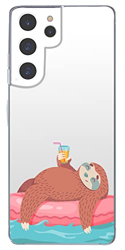 Blingy's Schutzhülle für Samsung Galaxy S22 Ultra, lustiges Faultier-Design, niedlicher Cartoon-Tier-Stil, transparent, weiches TPU, transparent, kompatibel mit Samsung Galaxy S22 Ultra 6,8 Zoll von Blingy's