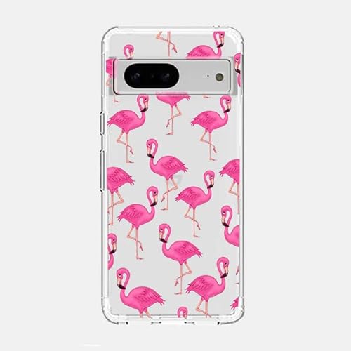 Blingy's Schutzhülle für Google Pixel 7a, für Frauen und Mädchen, niedlicher tropischer Flamingo-Vogel-Stil, niedliches Tier-Design, transparent, weich, TPU, Schutzhülle, kompatibel mit Google Pixel von Blingy's