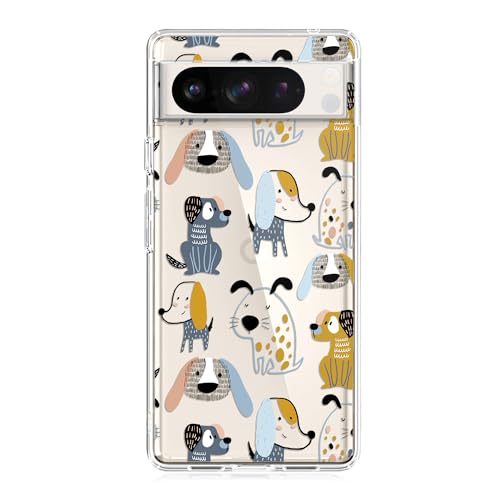 Blingy's Schutzhülle für Google Pixel 8 Pro, lustiger Hundestil, niedliches Tiermuster, lustiges Cartoon-Design, transparent, weich, TPU, Schutzhülle, kompatibel mit Google Pixel 8 Pro 6,7 Zoll (17 von Blingy's