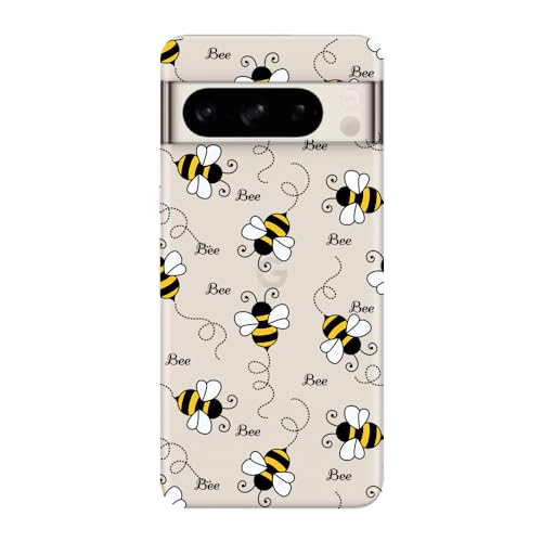 Blingy's Schutzhülle für Google Pixel 8 Pro, modisch, niedlicher Bienen-Stil, lustiges Cartoon-Tier-Design, transparent, weiches TPU, 17 cm (Bienenstil) von Blingy's