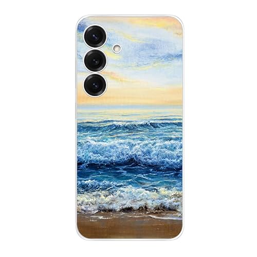 Blingy's Schutzhülle für S25, lustiges Strand-Design, Ozeanmalerei, Kunst, Naturlandschaft, weiche TPU-Schutzhülle (Strandstil) von Blingy's