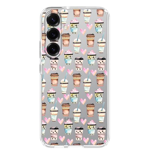 Blingy's Schutzhülle für S25E, süßes Kaffee-Muster mit Herz-Design, Getränke-Stil, transparent, weiches TPU, Kaffee-Muster Blingy's Schutzhülle für S25E, süßes Kaffee-Muster mit Herz-Design, Getränke-Stil, transparent, weiches TPU, Kaffee-Muster von Blingy's
