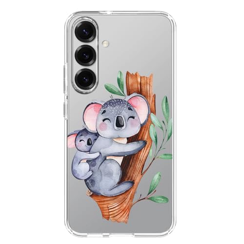 Blingy's Schutzhülle für S25E, süßes Koalabär-Design, lustiger Cartoon-Tier-Stil, transparent, weiches TPU, transparent (Koala-Familie) von Blingy's